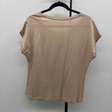 Chico's Women's Size M Tan Sequins Short Sleeve Shirt