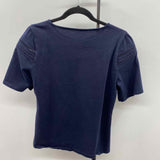 Talbots Women's Size M Navy Solid Short Sleeve Shirt