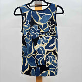 Chico's Women's Size S Blue Floral Sleeveless Shirt