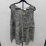 Patchington Women's Size XL Black Leaf Sleeveless Shirt