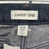 Lands End Men's Size 35 Blue Solid Jeans