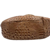 BRAHMIN Chestnut Brown Croc-Embossed Leather Handled Shoulder Bag Purse 25th Anniv Edition