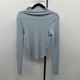 We the Free Junior's Size S Light Blue Textured Long Sleeve Shirt