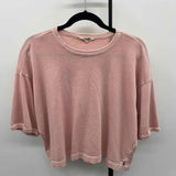 Madewell Junior's Size M Pink Solid Short Sleeve Shirt