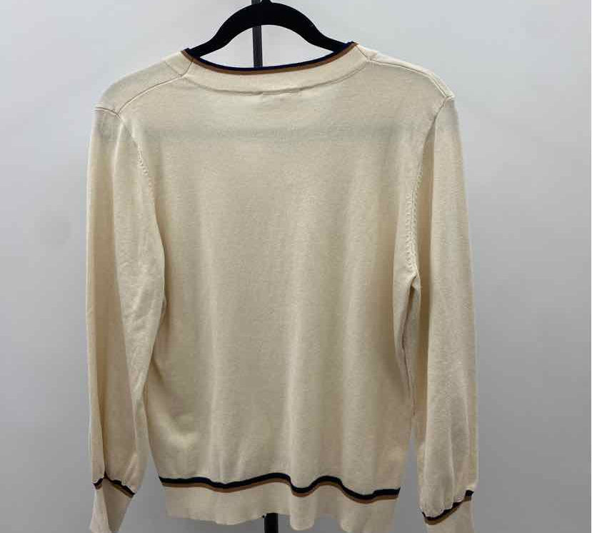 Adrianna Papell Women's Size L Ivory Solid Sweater