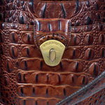 Exterior Latch BRAHMIN Pecan Melbourne Brown Croc-Embossed COLLETTE Handled Shoulder Bag Purse