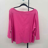 Talbots Women's Size 2X Pink Solid Long Sleeve Shirt