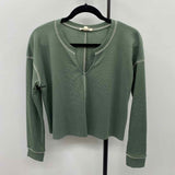 Moa Moa Junior's Size L Green Textured Long Sleeve Shirt