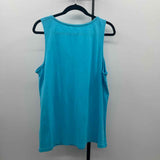 CJ Banks Women's Size 1X Turquoise Solid Sleeveless Shirt