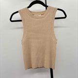 By Together Women's Size L Beige Ribbed Sleeveless Shirt