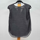 Ann Taylor Women's Size S Black Grid Sleeveless Shirt