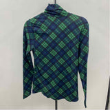 Lands End Women's Size S Navy Plaid Long Sleeve Shirt