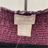 Chico's Women's Size S Purple Tweed Sleeveless Shirt