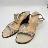 White Mountain Women's Shoe Size 6.5 Beige Woven Sandals