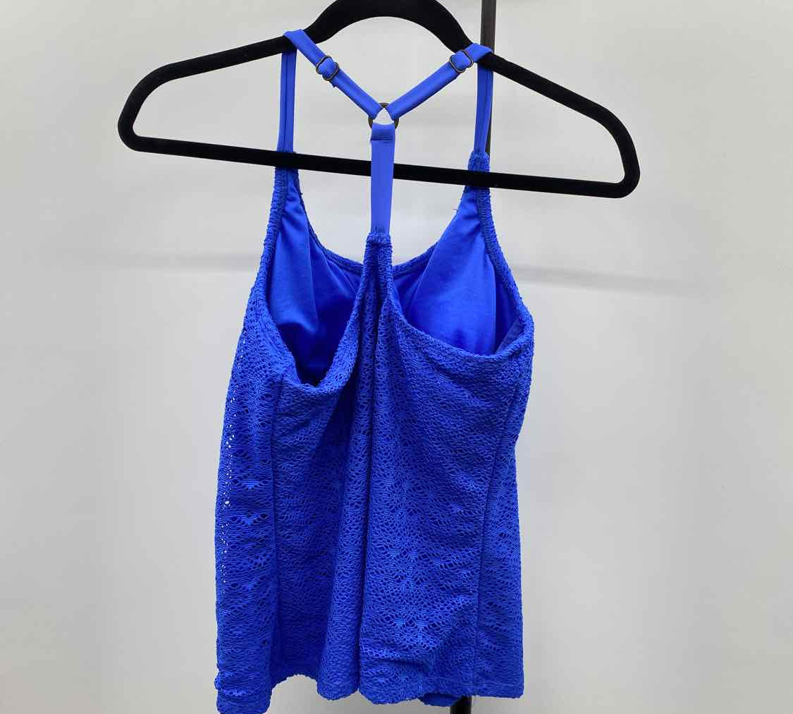 Island Escape Women's Size 6 Blue Textured Swimsuit - Separate