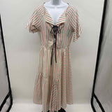 Current Air Women's Size 14 Ivory Stripe Dress