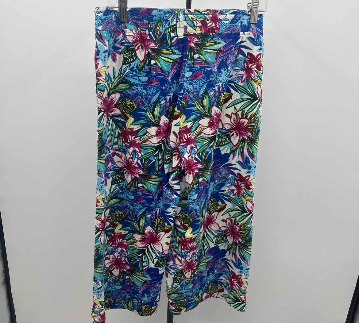 Caribbean Joe Women's Size 10 Blue Floral Capris