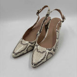 27 Edit Women's Shoe Size 7 Ivory Snakeskin Slingbacks