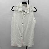 Edward Women's Size XL White Solid Sleeveless Shirt