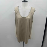 Etcetera Women's Size L Tan Textured Sleeveless Shirt