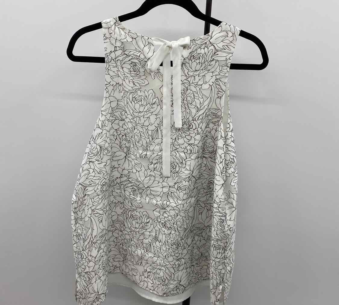 Banana Republic Women's Size L White Floral Tank