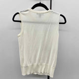 Cable & Gauge Women's Size S Ivory Beaded Sleeveless Shirt