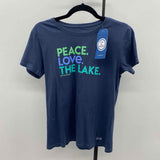 Life Is Good Women's Size S Navy Words T-Shirt