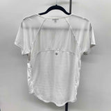 Talbots Women's Size M White Solid Short Sleeve Shirt
