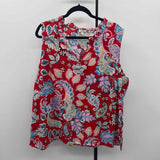 Talbots Women's Size 3X Red Paisley Sleeveless Shirt