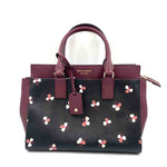 KATE SPADE Wine & Black PVC DUSK BUDS DITSY Print CAMERON Handled Satchel 