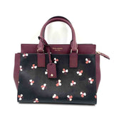 KATE SPADE Wine & Black PVC DUSK BUDS DITSY Print CAMERON Handled Satchel 