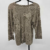 Fresh Produce Women's Size L Olive Animal Print Long Sleeve Shirt