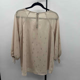 Papermoon Women's Size XL Beige Spotted Long Sleeve Shirt