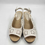Easy Street Women's Shoe Size 6 White Laser Cut Sandals
