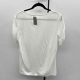 Chico's Women's Size L White Solid Short Sleeve Shirt