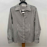 Chico's Women's Size L Black Stripe Long Sleeve Shirt