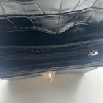 Interior MICHAEL KORS Croc-Embossed Black Leather Small MILA MESSENGER Bag Purse