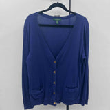 Ralph Lauren Women's Size XL Blue Solid Cardigan