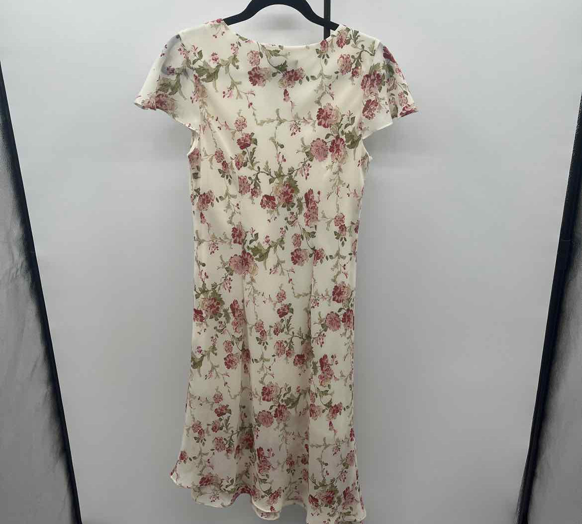 Positive Attitude Women's Size 10 Ivory Floral Dress