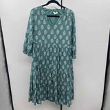 Lucky Brand Women's Size 10 Green Floral Dress