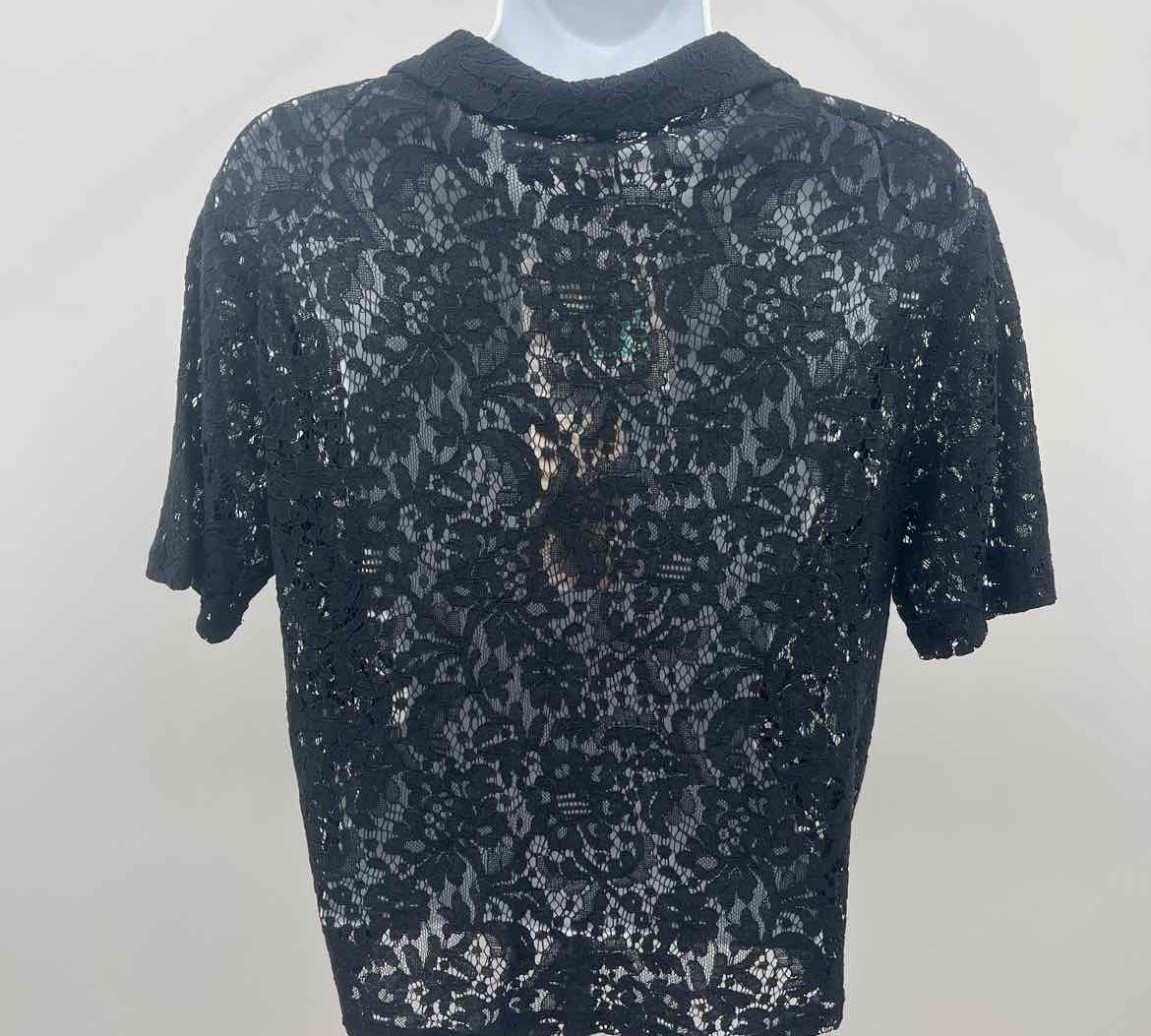 Joie Women's Size S Black Lace Short Sleeve Shirt