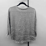 Max Studio Women's Size XL White Stripe Long Sleeve Shirt
