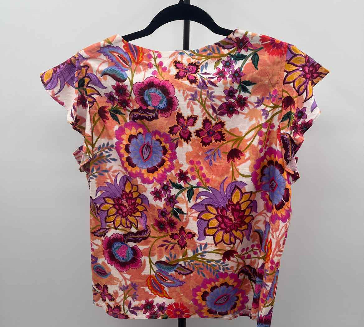 Liverpool Women's Size S Pink Floral Short Sleeve Shirt