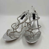 Celeste Women's Shoe Size 7.5 Silver Rhinestones Heels