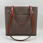 Back DOONEY & BOURKE Taupe Pebble Grain Leather Small LEXINGTON Tote Bag Purse