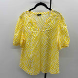 Talbots Women's Size L Yellow Tiger Short Sleeve Shirt