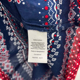 Talbots Women's Size XSP Navy Floral Short Sleeve Shirt