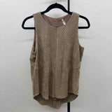 Lapis Women's Size M Tan Laser Cut Sleeveless Shirt