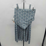 Bloomchic Women's Size 10 Teal fan Swimsuit - 2 Piece