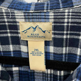 Blue Mountain Men's Size 2XL Blue Plaid Long Sleeve Shirt